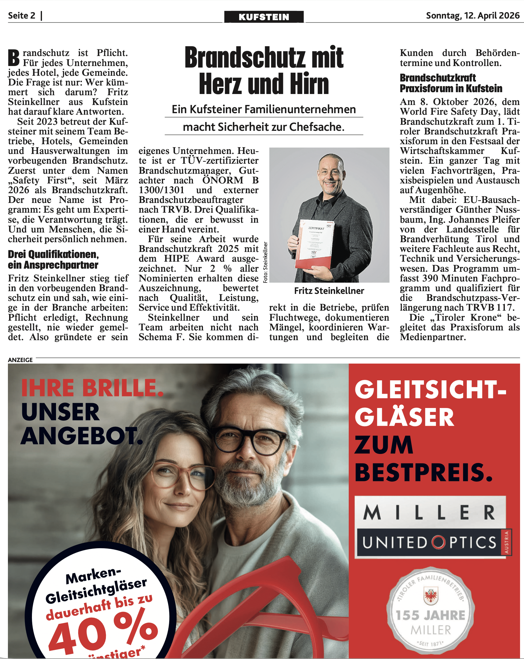 Brandschutz mit Herz und Hirn – Kronen Zeitung Panorama